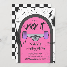 Convite Skateboard Vem Kick It Urban Sport Festa de aniver