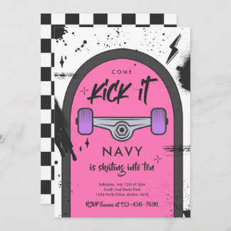 Convite Skateboard Vem Kick It Urban Sport Festa de aniver