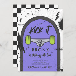 Convite Skateboard Vem Kick It Urban Sport Festa de aniver