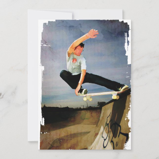 Convite Skateboarding a parede (Frente)