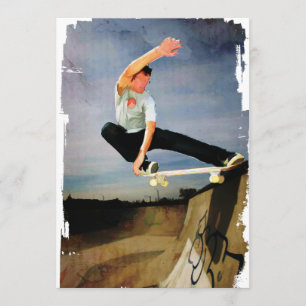 Convite Skateboarding a parede