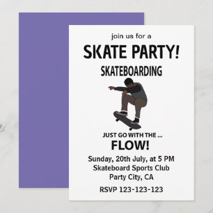 Convite Skateboarding Apenas Siga o Fluxo Skateboarder