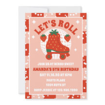 Skates de morango | Aniversário do Roller Retro