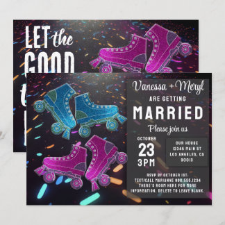 Convite Skates do cilindro do Disco Rastreando de Casament