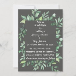 Convite Skaymarts | Casamento Calligráfico Minimalista Flo