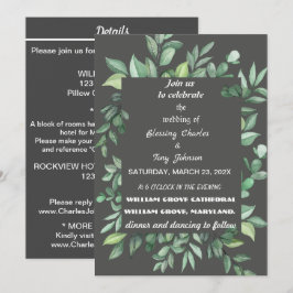 Convite Skaymarts | Casamento Calligráfico Minimalista Flo
