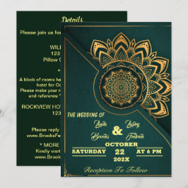 Convite Skaymarts | Script Calliográfico Mandala Casamento