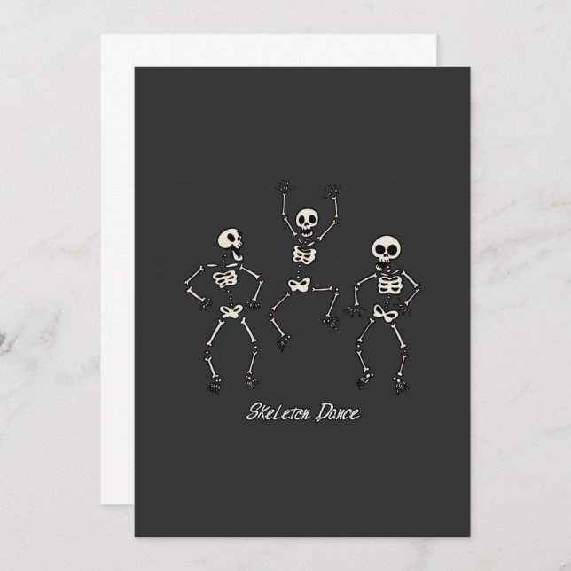 Convite Skeleton dance (Frente/Verso)