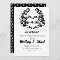 Skeleton Halloween Ele ou Ela Festa de Revelação d