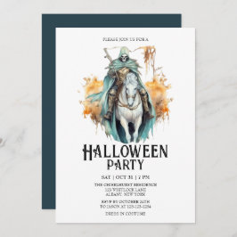 Convite Skeleton Horseman Festa de Mint Halloween