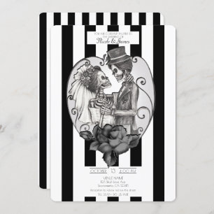 Convite Skeleton Love Casal Dance Casamento Gótico