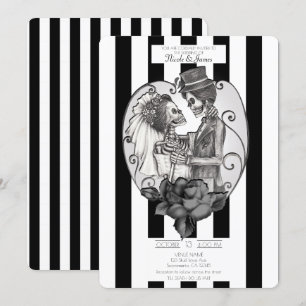 Convite Skeleton Love Casal Dance Gothic Weding