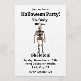 Convite Skeleton No-Body Funny Halloween Party