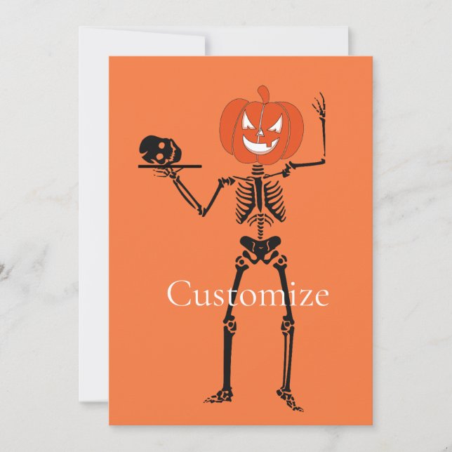 Convite Skeleton Segurando o Skull Thunder_Cove (Frente)