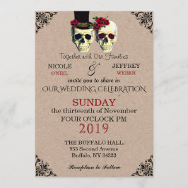 Convite Skeleton Skeleton Retro Invitation