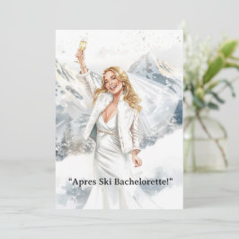 Convite Ski Bachelorette Weekend Bride on the Slopes