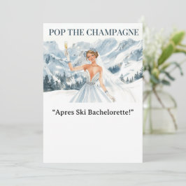 Convite Ski Bachelorette Weekend Bride on the Slopes