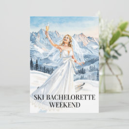 Convite Ski Bachelorette Weekend Bride on the Slopes