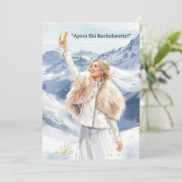 Convite Ski Bachelorette Weekend Bride on the Slopes