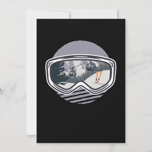 Convite Ski Googles Levanta esqui esquiando dom esportes d (Frente)