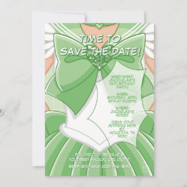 Convite [SKI] Green Magical Girl Birthday Invitation