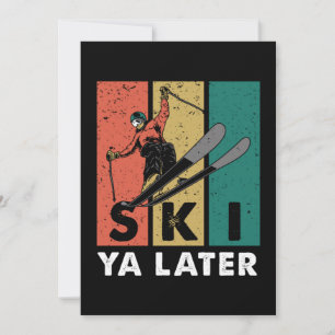 Convite Ski Ya Mais Tarde Retro Skier Winter Sports Skiing