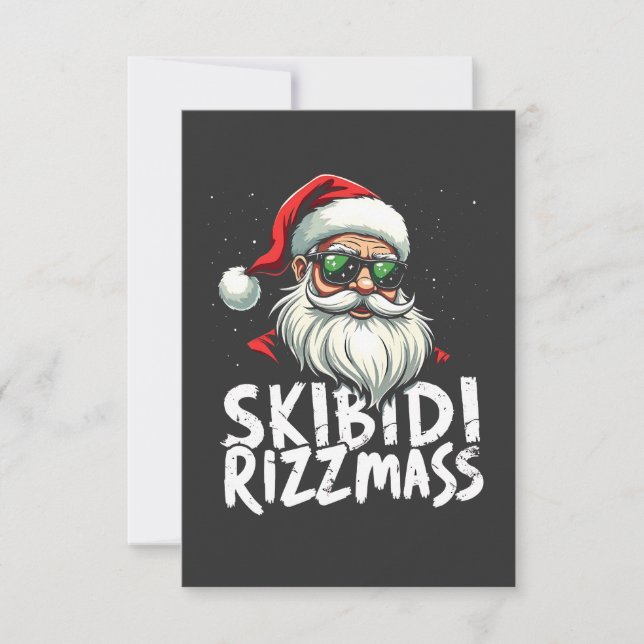 Convite Skibidi Rizzmas Engraçado Gen Alpha Slang Natal (Frente)
