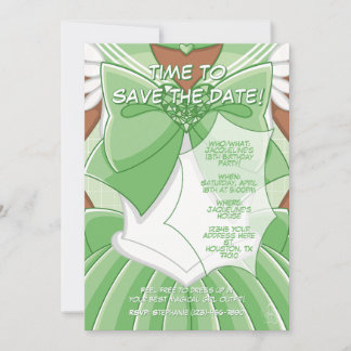Convite [SKII] Green Magical Girl Birthday Invitation