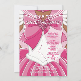 Convite [SKII] Pink Magical Girl Birthday Invitation