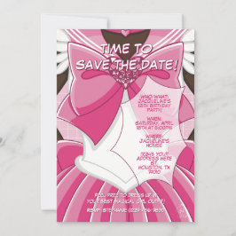 Convite [SKIII] Pink Magical Girl Birthday Invitation