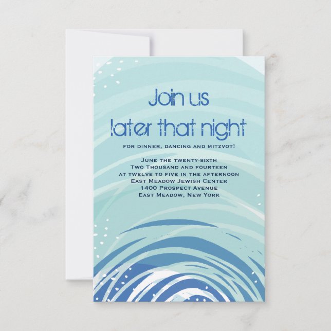 Convite SKIING Bar Bat Mitzvah Party Card (Frente)