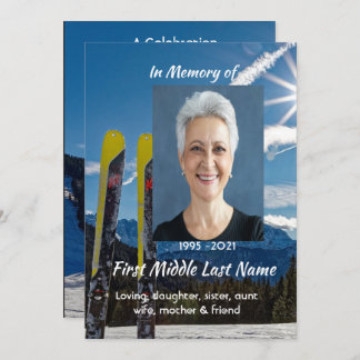 Convite Skiing Skier Celebration of Life Service