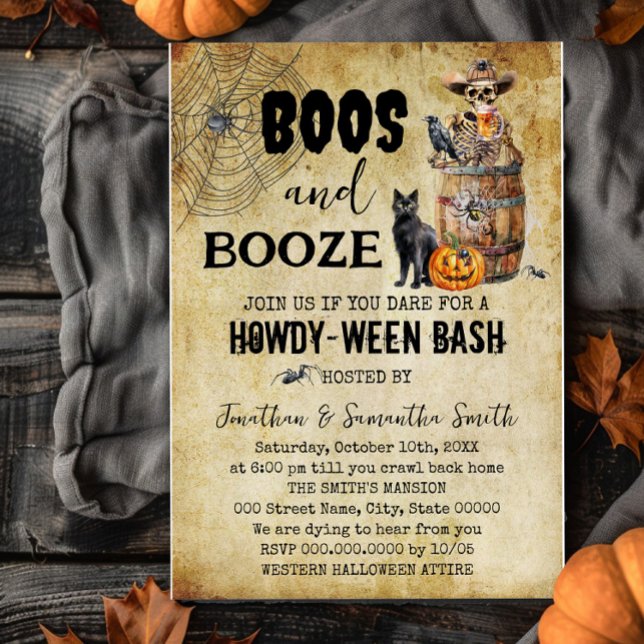 Convite Skull Beer Howdyween Boos e quebra a festa de Hall (Criador carregado)