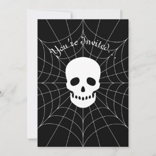 Convite Skull na Web Spiderweb