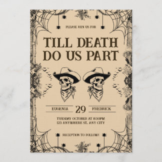 Convite Skull Romance Till Death Do Us Part Wedding