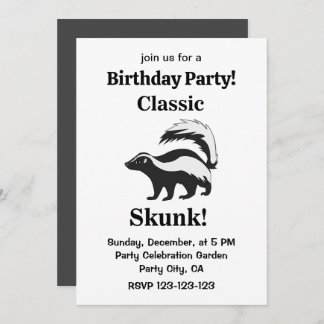 Convite Skunk Animal Funny Birthday