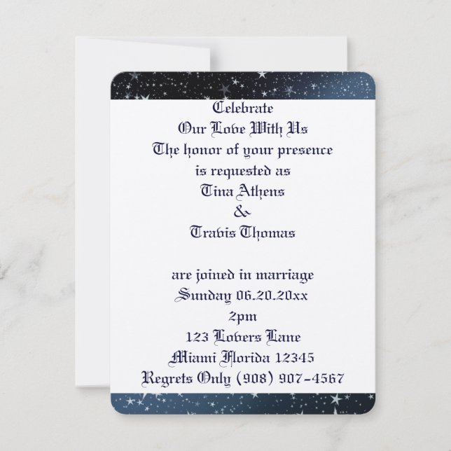 Convite Sky Stars Adoram Noiva Noiva Destino da Paz (Frente)