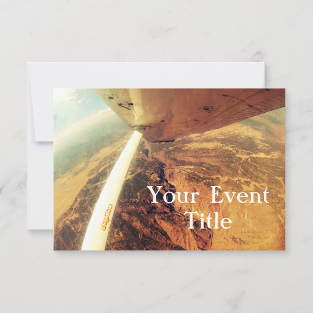 Convite skydive plano pequeno perfeito da foto (Frente)