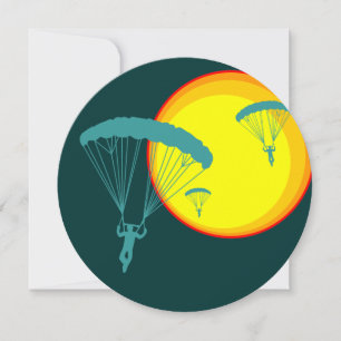 Convite skydivers retrô