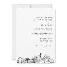 Convite Skyline Elegante Denver Wedding