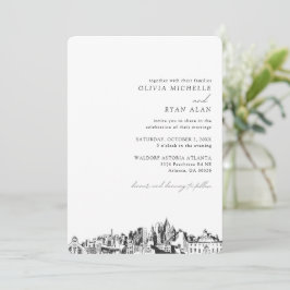 Convite Skyline Elegante para Casamento Atlanta