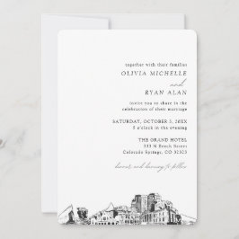 Convite Skyline Elegante para Casamento da primave
