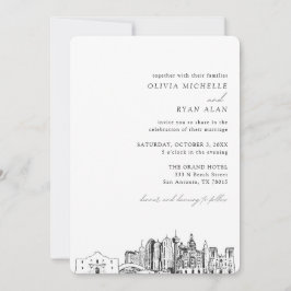 Convite Skyline Elegante para Casamento de San Ant