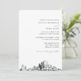 Convite Skyline Elegante para Casamento Phoenix