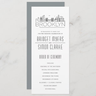 Convite Skyline Estilizado do Brooklyn   Programa Casament