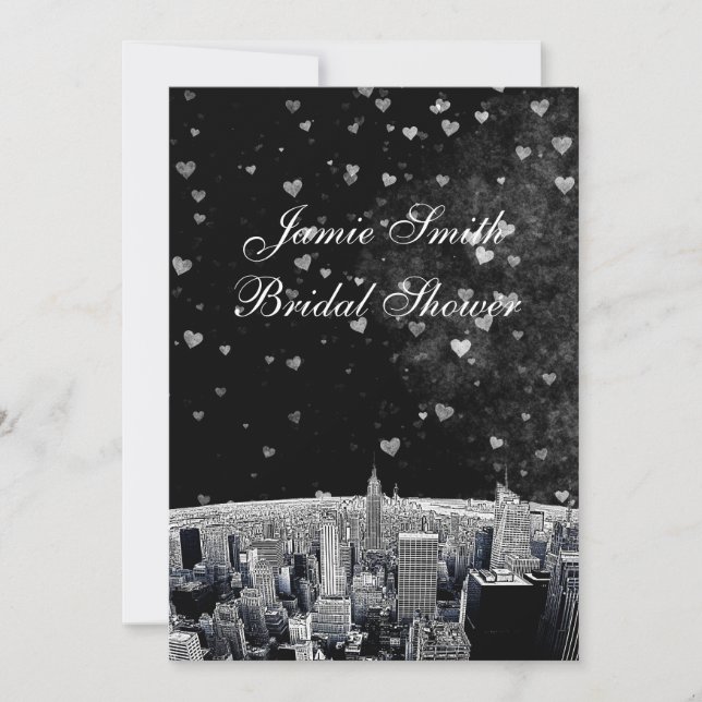 Convite Skyline NYC nº 2 Black Whrt Bridal Showt V (Frente)