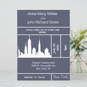 Convite Skyline para Nova Iorque Elegante Moderno