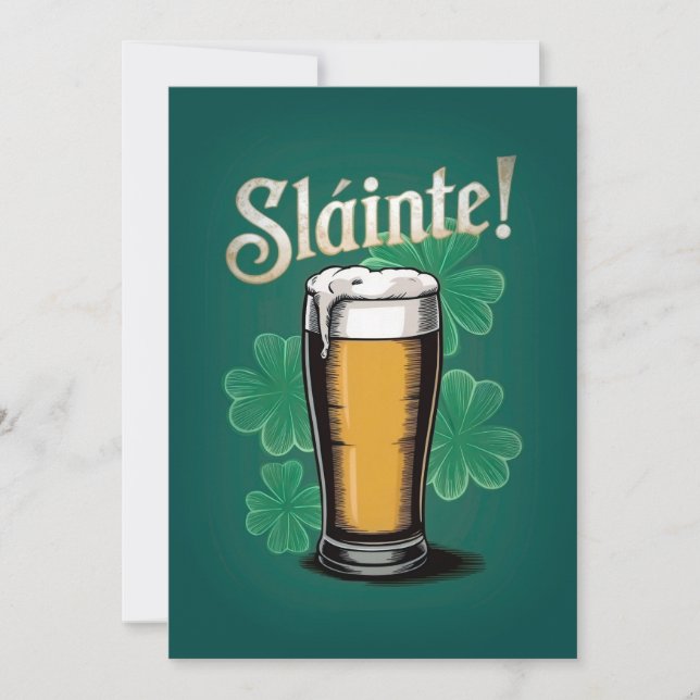 Convite Slàinte! Pint de Cerveja no Dia de São Patrício em (Frente)