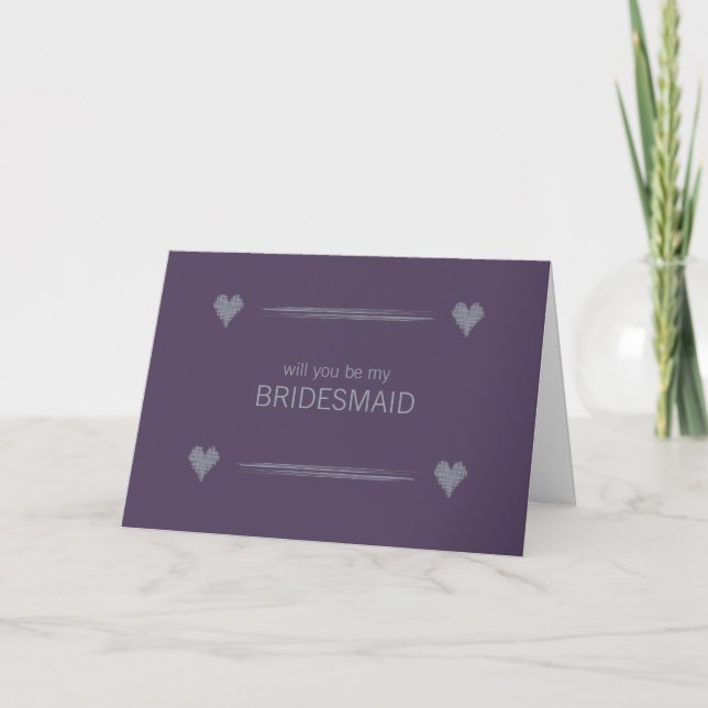 Convite Slate and Indigo Be My Bridesmaid Card (Frente)