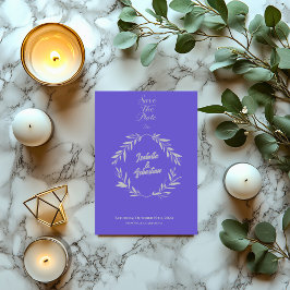 Convite Slate Blue & Silver Diamond Salvar o Casamento de